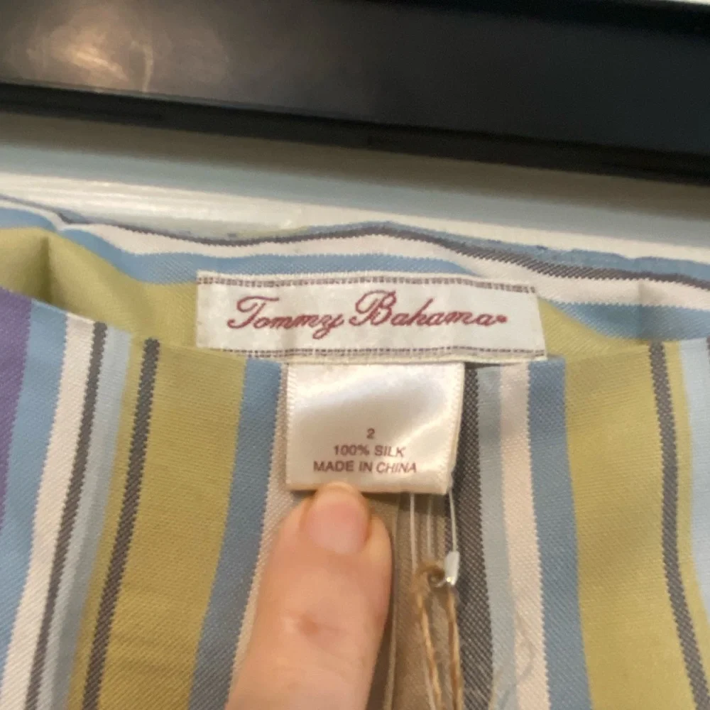 Tommy Bahama Silk Striped Wide Leg Pants Size 2 NWT